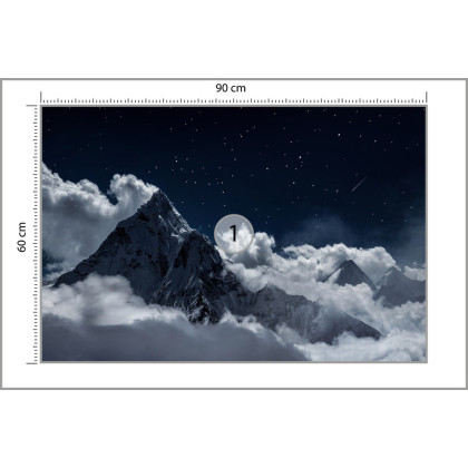 Fototapeta Top Of Mount In The Clouds At Night, Nepal