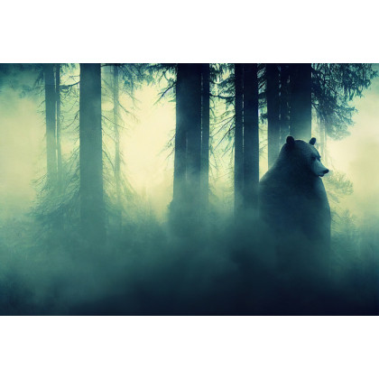 Fototapeta Abstract Bear Background. Bear Double Exposure Background