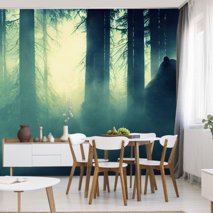 Fototapeta Abstract Bear Background. Bear Double Exposure Background