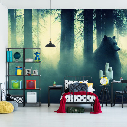Fototapeta Abstract Bear Background. Bear Double Exposure Background