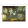 Fototapeta Amazing Fantastic Curved Forest. Forest Landscape Of Trees In The Rays Of The Sun. 3D