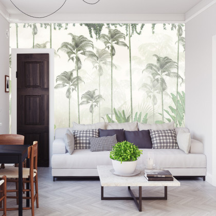 Fototapeta Tropical Trees And Leaves For Digital Printing Wallpaper, Custom Design Wallpaper - 3D