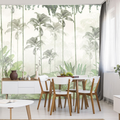 Fototapeta Tropical Trees And Leaves For Digital Printing Wallpaper, Custom Design Wallpaper - 3D