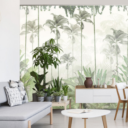 Fototapeta Tropical Trees And Leaves For Digital Printing Wallpaper, Custom Design Wallpaper - 3D