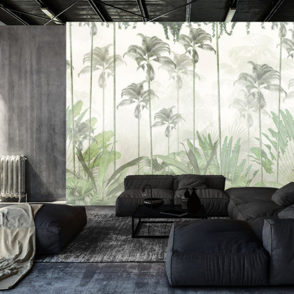 Fototapeta Tropical Trees And Leaves For Digital Printing Wallpaper, Custom Design Wallpaper - 3D