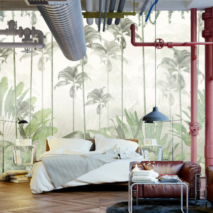 Fototapeta Tropical Trees And Leaves For Digital Printing Wallpaper, Custom Design Wallpaper - 3D
