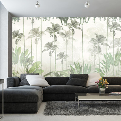 Fototapeta Tropical Trees And Leaves For Digital Printing Wallpaper, Custom Design Wallpaper - 3D