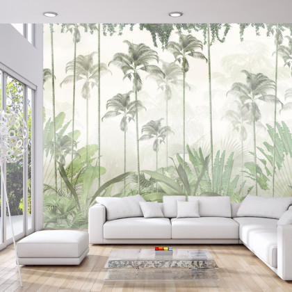 Fototapeta Tropical Trees And Leaves For Digital Printing Wallpaper, Custom Design Wallpaper - 3D