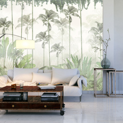 Fototapeta Tropical Trees And Leaves For Digital Printing Wallpaper, Custom Design Wallpaper - 3D