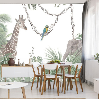 Fototapeta Tropical Trees And Leaves For Digital Printing Wallpaper, Custom Design Wallpaper - 3D