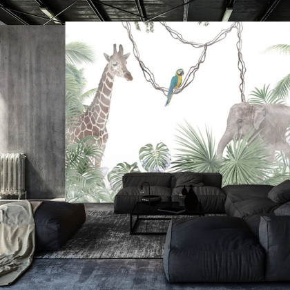 Fototapeta Tropical Trees And Leaves For Digital Printing Wallpaper, Custom Design Wallpaper - 3D