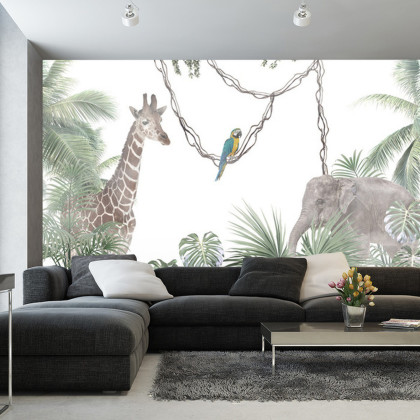 Fototapeta Tropical Trees And Leaves For Digital Printing Wallpaper, Custom Design Wallpaper - 3D