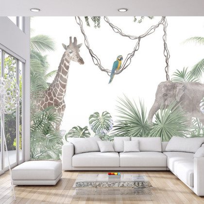 Fototapeta Tropical Trees And Leaves For Digital Printing Wallpaper, Custom Design Wallpaper - 3D