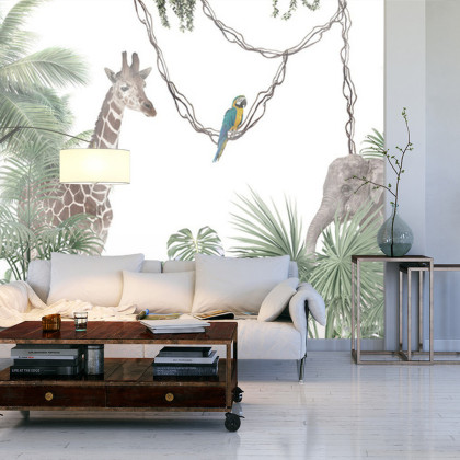 Fototapeta Tropical Trees And Leaves For Digital Printing Wallpaper, Custom Design Wallpaper - 3D