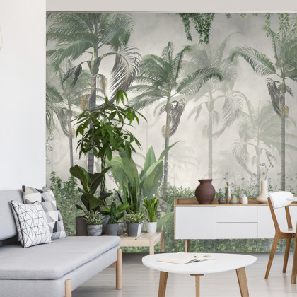 Fototapeta Tropical Trees And Leaves For Digital Printing Wallpaper, Custom Design Wallpaper - 3D