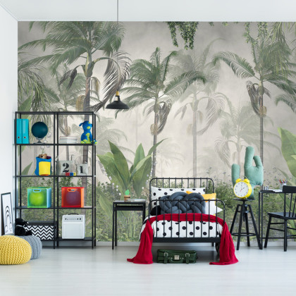 Fototapeta Tropical Trees And Leaves For Digital Printing Wallpaper, Custom Design Wallpaper - 3D