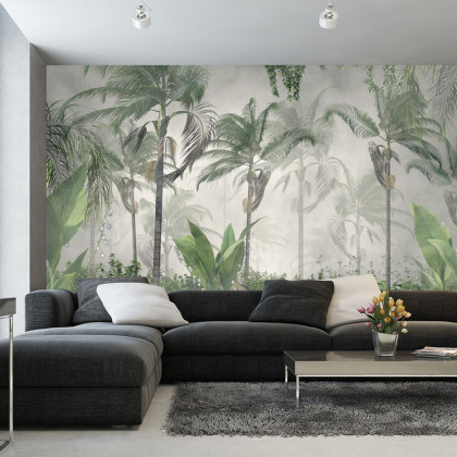 Fototapeta Tropical Trees And Leaves For Digital Printing Wallpaper, Custom Design Wallpaper - 3D