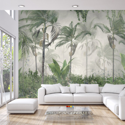 Fototapeta Tropical Trees And Leaves For Digital Printing Wallpaper, Custom Design Wallpaper - 3D