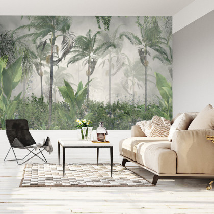 Fototapeta Tropical Trees And Leaves For Digital Printing Wallpaper, Custom Design Wallpaper - 3D