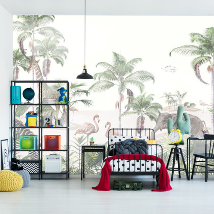 Fototapeta Tropical Trees And Leaves For Digital Printing Wallpaper, Custom Design Wallpaper - 3D