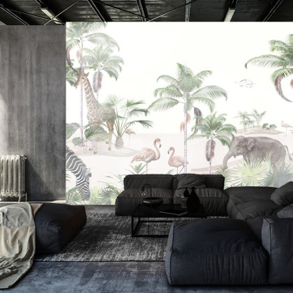 Fototapeta Tropical Trees And Leaves For Digital Printing Wallpaper, Custom Design Wallpaper - 3D