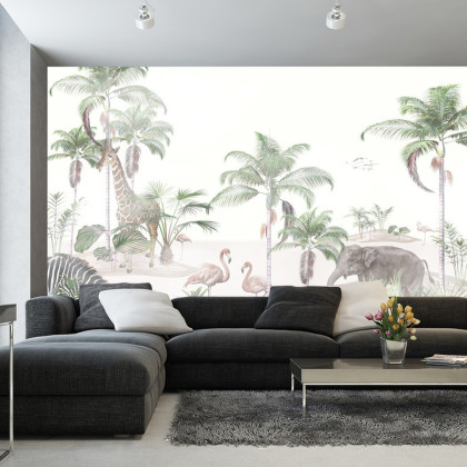 Fototapeta Tropical Trees And Leaves For Digital Printing Wallpaper, Custom Design Wallpaper - 3D
