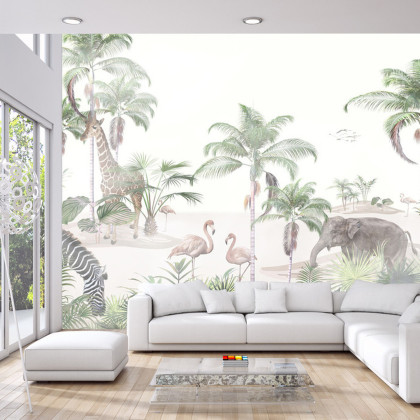 Fototapeta Tropical Trees And Leaves For Digital Printing Wallpaper, Custom Design Wallpaper - 3D