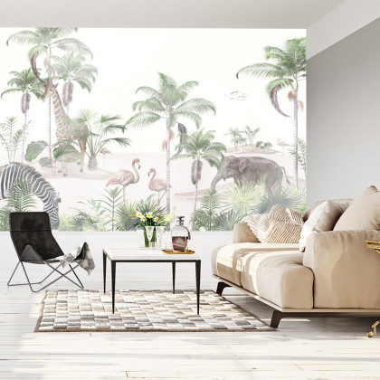 Fototapeta Tropical Trees And Leaves For Digital Printing Wallpaper, Custom Design Wallpaper - 3D