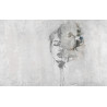 Fototapeta Spectacular Watercolor Woman Face With White Flower. Digital Art . Mural For Wallpaper.
