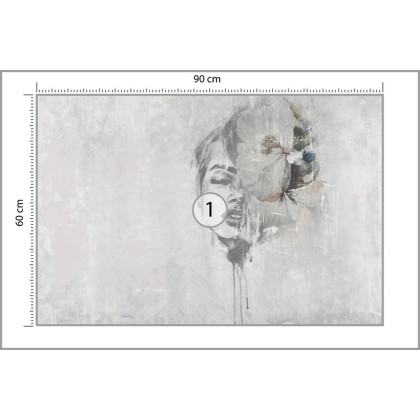 Fototapeta Spectacular Watercolor Woman Face With White Flower. Digital Art . Mural For Wallpaper.