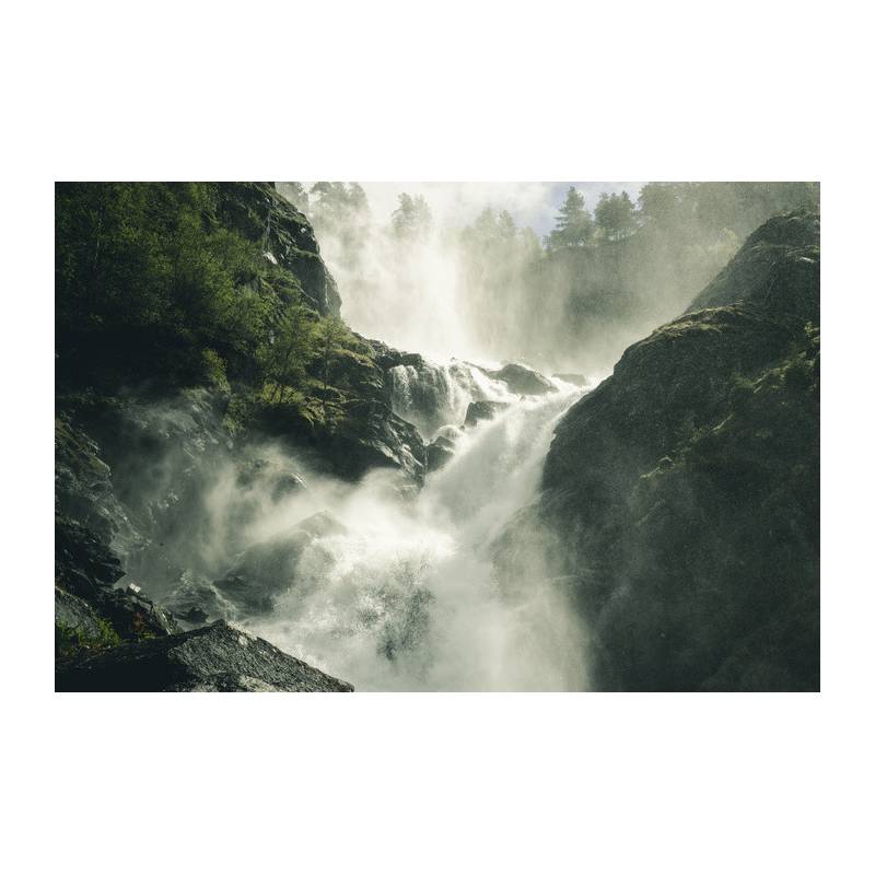 Fototapeta A Flowing Waterfall In Norway
