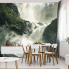 Fototapeta A Flowing Waterfall In Norway