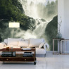 Fototapeta A Flowing Waterfall In Norway