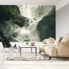 Fototapeta A Flowing Waterfall In Norway
