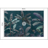 Fototapeta Tropical Trees Wallpaper Design, Banana Trees And Plants, Dark Background, Pattern Design, Mural Art.