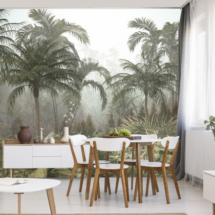 Fototapeta Tropical Trees And Leaves For Digital Printing Wallpaper, Custom Design Wallpaper - 3D