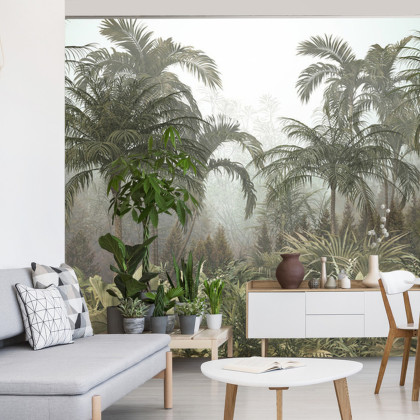 Fototapeta Tropical Trees And Leaves For Digital Printing Wallpaper, Custom Design Wallpaper - 3D