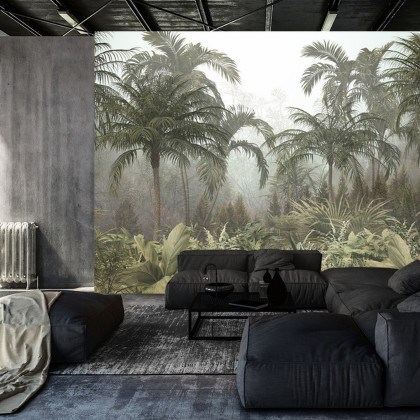 Fototapeta Tropical Trees And Leaves For Digital Printing Wallpaper, Custom Design Wallpaper - 3D