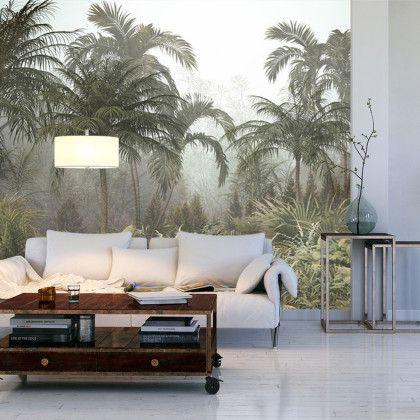 Fototapeta Tropical Trees And Leaves For Digital Printing Wallpaper, Custom Design Wallpaper - 3D