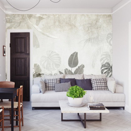 Fototapeta Tropical Trees And Leaves For Digital Printing Wallpaper, Custom Design Wallpaper - 3D