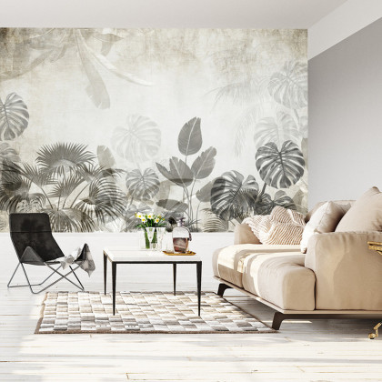 Fototapeta Tropical Trees And Leaves For Digital Printing Wallpaper, Custom Design Wallpaper - 3D