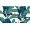 Fototapeta Botanical Seamless Pattern, Hand Drawn Banana Tree On Bright Grey
