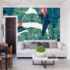 Fototapeta Botanical Seamless Pattern, Hand Drawn Banana Tree On Bright Grey
