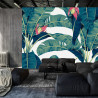 Fototapeta Botanical Seamless Pattern, Hand Drawn Banana Tree On Bright Grey
