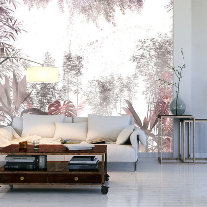 Fototapeta Tropical Trees And Leaves For Digital Printing Wallpaper, Custom Design Wallpaper - 3D