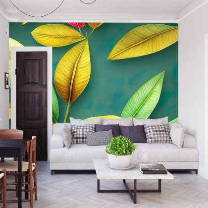Fototapeta Tropical Trees And Leaves For Digital Printing Wallpaper, Custom Design Wallpaper 3D