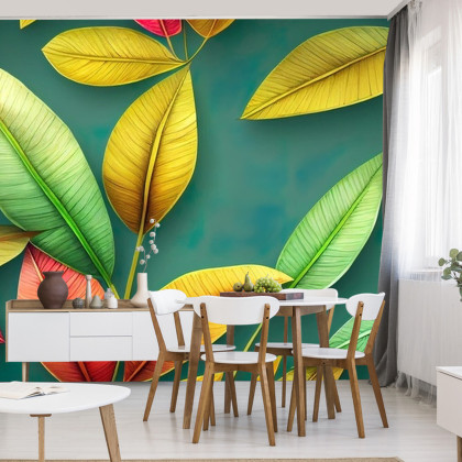 Fototapeta Tropical Trees And Leaves For Digital Printing Wallpaper, Custom Design Wallpaper 3D