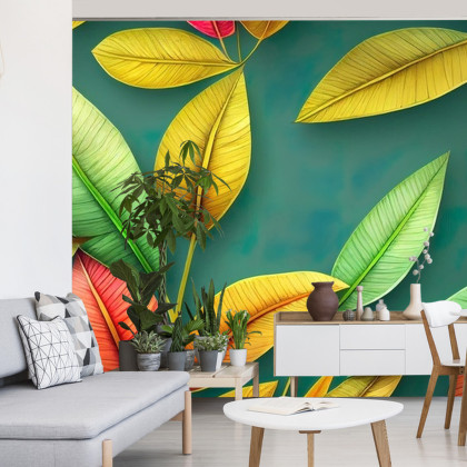 Fototapeta Tropical Trees And Leaves For Digital Printing Wallpaper, Custom Design Wallpaper 3D