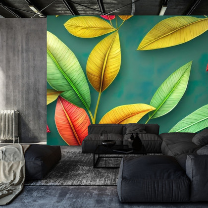 Fototapeta Tropical Trees And Leaves For Digital Printing Wallpaper, Custom Design Wallpaper 3D