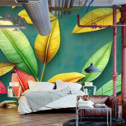 Fototapeta Tropical Trees And Leaves For Digital Printing Wallpaper, Custom Design Wallpaper 3D